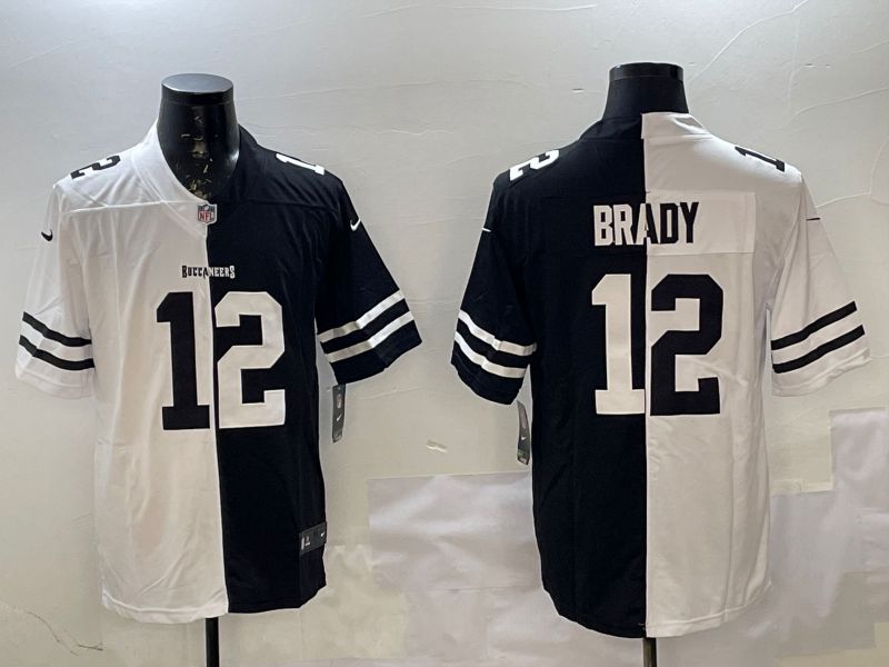 Men Tampa Bay Buccaneers #12 Brady White Black Fashion 2025 Nike Limited NFL Jersey style 1->tampa bay buccaneers->NFL Jersey